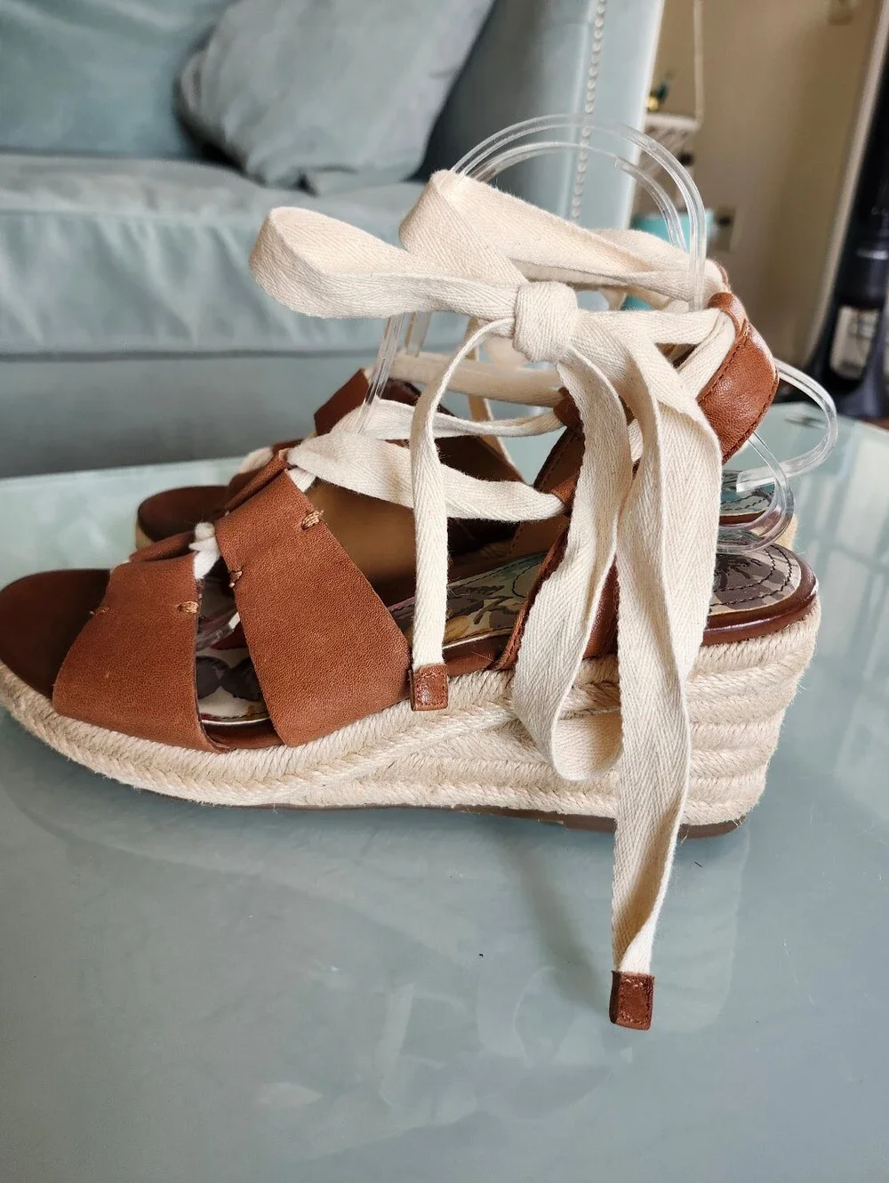 Patricia Nash RIVA Leather Wedge Espadrilles Size 9.5 Boho Retro 70's Hippie NEW